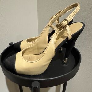 Chanel Vintage Cap Toe Slingback Pumps